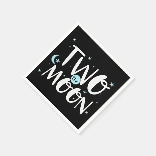 Serviette En Papier DEUX LUNE Rocket Ship Space 2e fête d'anniversaire (Coin)