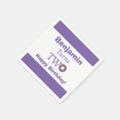 Serviette En Papier Deux mignons 2ème Donut violet blanc Joyeux annive (Coin)