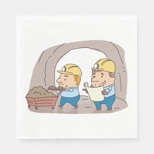 Serviette En Papier Deux mineurs (Devant)