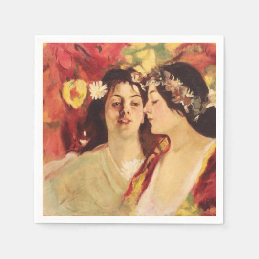 Serviette En Papier Deux muses du printemps (par Stefan Luchian) (Devant)