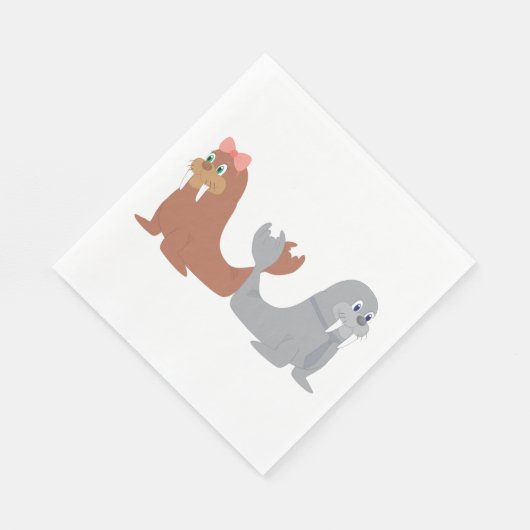 Serviette En Papier Deux Naples Walruses (Coin)