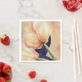 SERVIETTE EN PAPIER DEUX ORANGE TULIPS PAPIER NAPKINS (En situation)