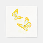 Serviette En Papier Deux Papillons jaunes Papier (Devant)