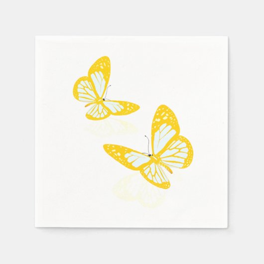 Serviette En Papier Deux Papillons jaunes Papier (Devant)