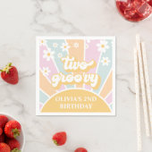 Serviette En Papier Deux pastel Super Retro Sunshine daisy boho (En situation)