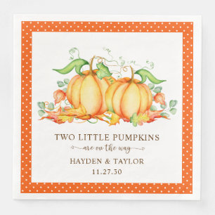 Serviette En Papier Deux petites citrouilles Fête prénatale de jumeaux