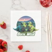 Serviette En Papier Deux petits dinos (En situation)