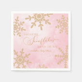 Serviette En Papier Deux petits flocons de neige Baby shower jumeaux d (Devant)