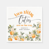Serviette En Papier Deux petits jumeaux baby shower oranges (Devant)