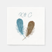 Serviette En Papier Deux pieds Initiales Mariage Napkin (Devant)