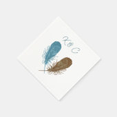 Serviette En Papier Deux pieds Initiales Mariage Napkin (Coin)