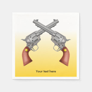Serviette En Papier Deux Pistols Westen Traversés