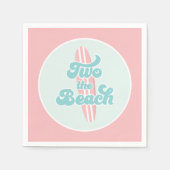 Serviette En Papier Deux Plages Surf Plage 2e Plaques Papier Anniversa (Devant)