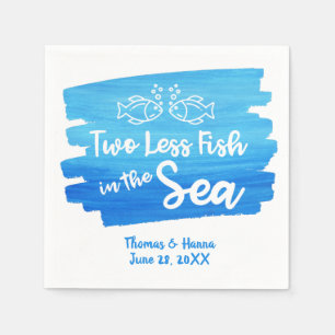 Serviette En Papier Deux poissons de moins dans la mer Mariage d'aquar