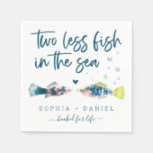 Serviette En Papier Deux Poissons De Moins Dans Les Serviettes Mariage (Devant)