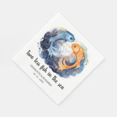 Serviette En Papier Deux Poissons En Moins Dans Le Mariage À Thème Sea (Coin)
