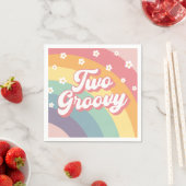 Serviette En Papier Deux Retro Super les années 70 Rainbow Daisy 2e an (En situation)