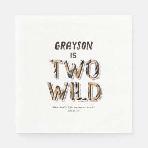 Serviette En Papier Deux sauvages Safari Animaux bébé garçon 2e annive