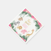 Serviette En Papier DEUX SAUVAGES - Safari rose fille's DEUXIÈME anniv (Coin)