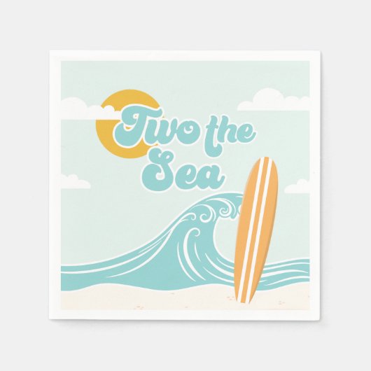 Serviette En Papier Deux Sea Surf Beach 2 Anniversaire serviettes (Devant)
