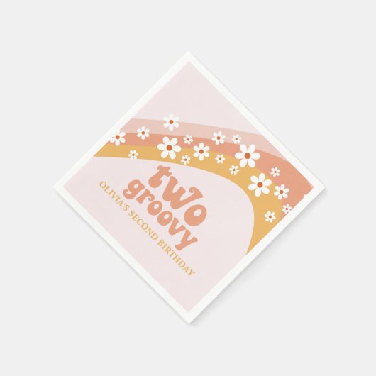 Serviette En Papier Deux serviettes Arc-en-Ciel Retro Super Boho (Coin)