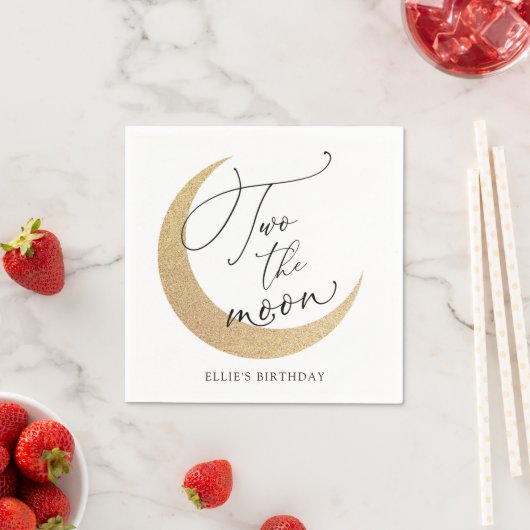 Serviette En Papier Deux serviettes d'anniversaire de la Lune (En situation)