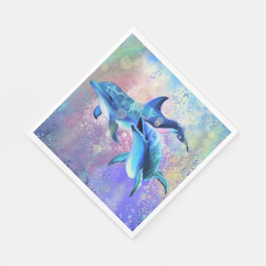 Serviette En Papier Deux serviettes Dolphin (Coin)