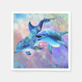 Serviette En Papier Deux serviettes Dolphin (Devant)