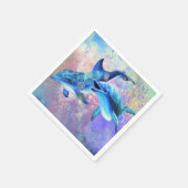 Serviette En Papier Deux serviettes Dolphin (Coin)