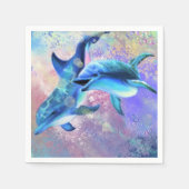 Serviette En Papier Deux serviettes Dolphin (Devant)
