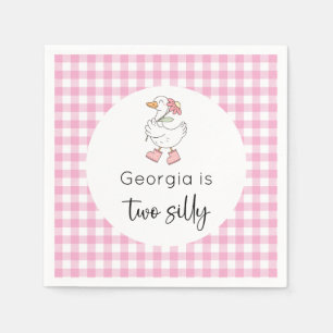 Serviette En Papier Deux sots Goose rose anniversaire