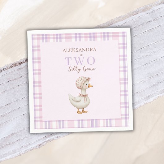 Serviette En Papier Deux soyeux Goose Girl 2ème anniversaire de fête a