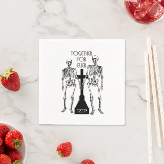 Serviette En Papier Deux squelettes amoureux (En situation)
