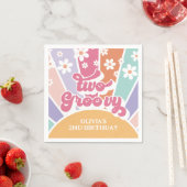 Serviette En Papier Deux Sunshine Retro Super Rainbow Daisy (En situation)