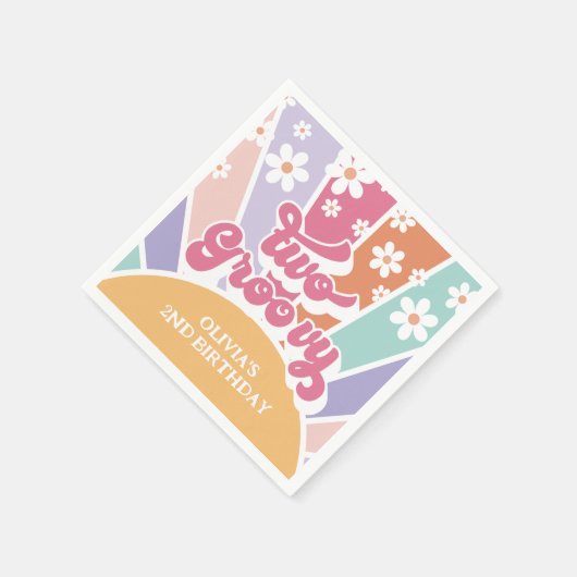 Serviette En Papier Deux Sunshine Retro Super Rainbow Daisy (Coin)