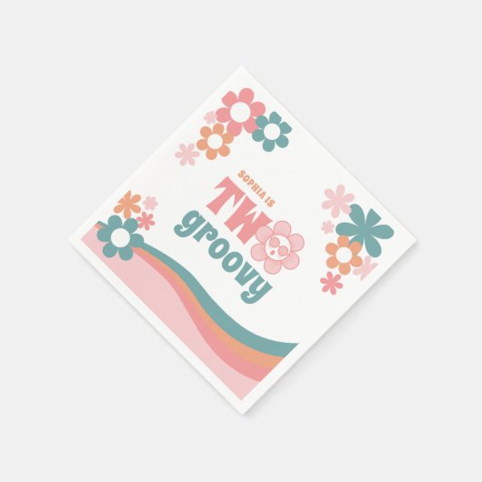 Serviette En Papier Deux Super Fille 2e fête d'anniversaire (Coin)