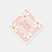 Serviette En Papier Deux Super Pink Daisy Checker (Coin)