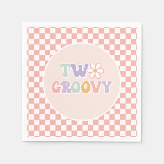 Serviette En Papier Deux Super Pink Daisy Checker (Devant)