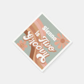 Serviette En Papier Deux Super Retro Daisy Sage Pink 2e anniversaire (Coin)
