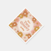 Serviette En Papier Deux Super Retro Floral 2e anniversaire (Coin)