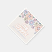 Serviette En Papier Deux Super Retro pastel Floral 2ème anniversaire (Coin)