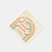 Serviette En Papier Deux Super Retro Rainbow Daisy Anniversaire (Coin)