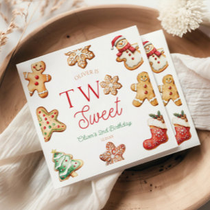 Serviette En Papier Deux Sweet Gingerbread Cookie 2ème Anniversaire