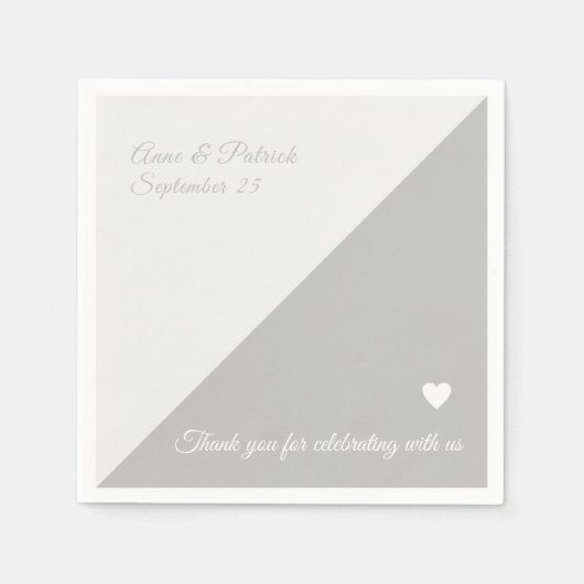 Serviette En Papier Deux tons gris simple (Devant)