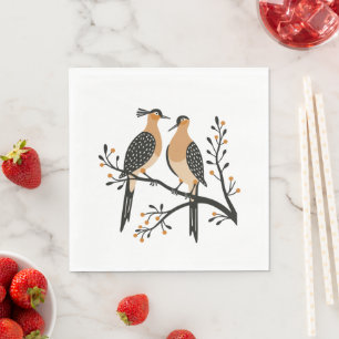 Serviette En Papier Deux tourterelles Couper le crayon Retro Style 7