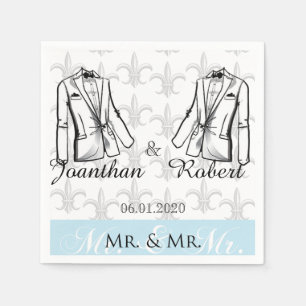 Serviette En Papier Deux Tuxedo Groom Gay Mariage Napkin