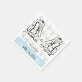 Serviette En Papier Deux Tuxedo Groom Gay Mariage Napkin (Coin)