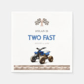 Serviette En Papier Deux Vélo Quad Rapide Anniversaire (Devant)