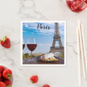 Serviette En Papier Deux verres de vin en café à Paris (En situation)