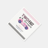 Serviette En Papier Deux voitures de course rose rapide deuxième anniv (Coin)